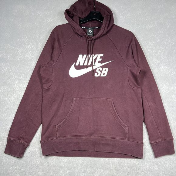Nike SB Sweatshirt Men’s Small Burgundy Logo Graphic Hoodie Pullover AQ9565-652 - Picture 1 of 11